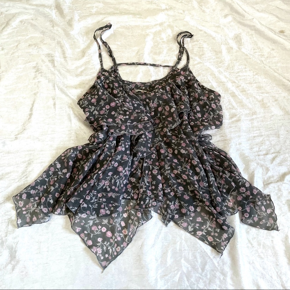 Abercrombie & Fitch green layered cami fairycore top